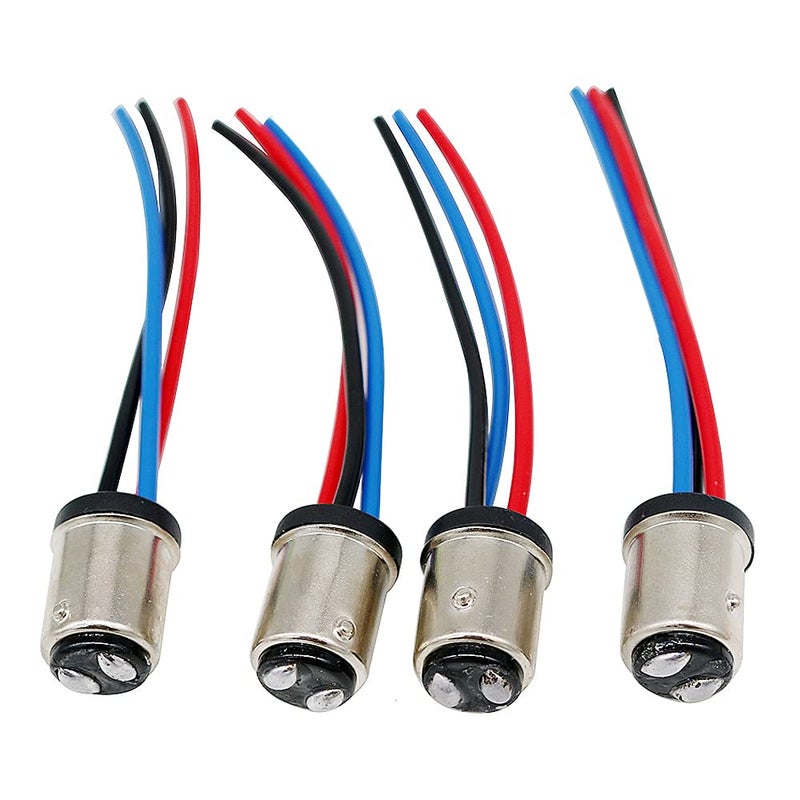YSY 4Pcs Details about BA15S 1156 BAY15D 1157 Male Adapter connector socket Wiring Harness For Tail Lamp Headlight Signal Retrofit (1157) - Image 1